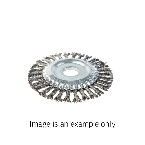 Wheel Brush Twist Knot High Carbon Steel 0.5mm Wire x 125mm Dia x 22mm Bore 